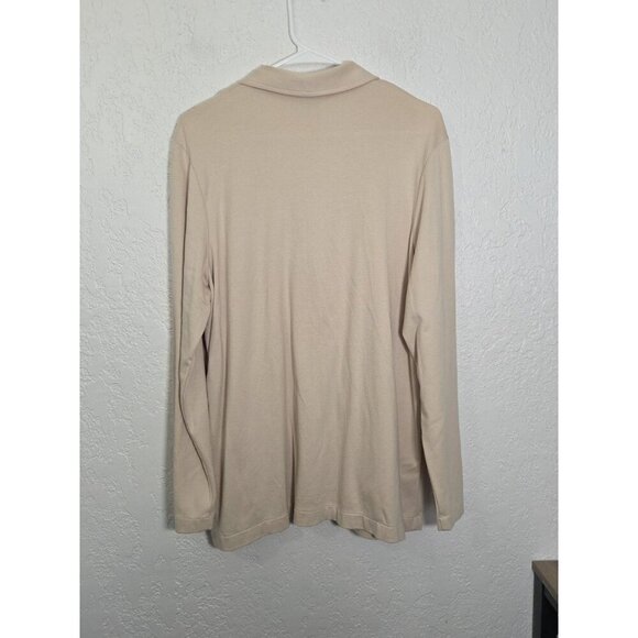 Women's Lands End Blazer Cotton Spandex Size Large Button Down Khaki - Picture 5 of 6